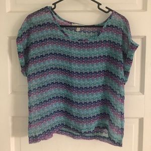Blue and purple top